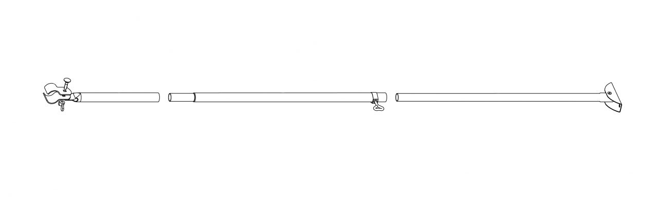 Piper GmbH & Co. KG Orkanstütze mit Bügelfuß 25 mm Stahl, 125-205 cm  ~ 610/110