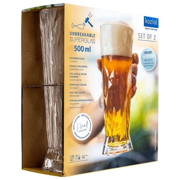 koziol Weißbierglas 500 ml Superglas CLUB, 2er-Set ~ 551/232