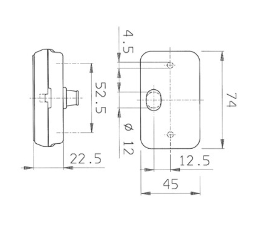 Jokon Seitenmarkierungsleuchte Typ SMLR 130 140/038 Abmessung