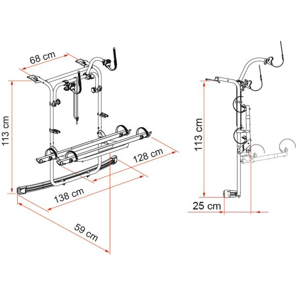 Fiamma® Fahrradträger Carry-Bike VW Caddy ab 2016, silber ~ 136/258