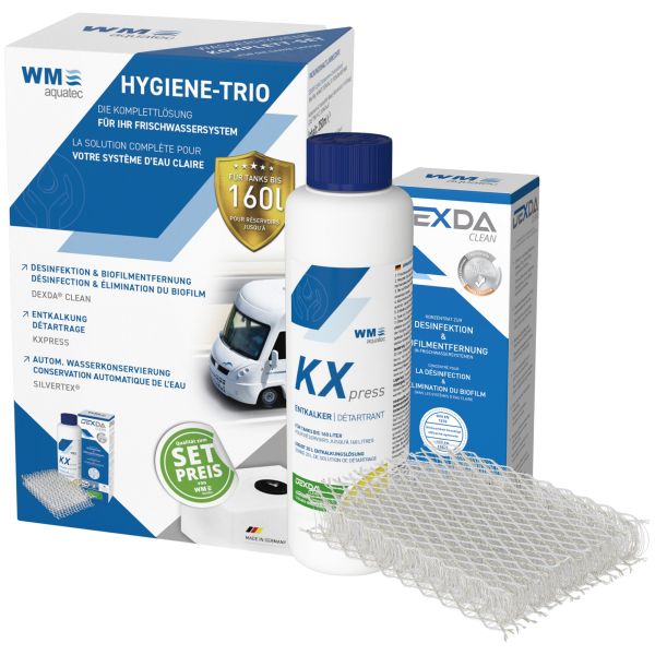 WM aquatec GmbH & Co. KG Komplettset Hygiene-Trio 250 ml, für Tankinhalt 160 l ~ 300/947