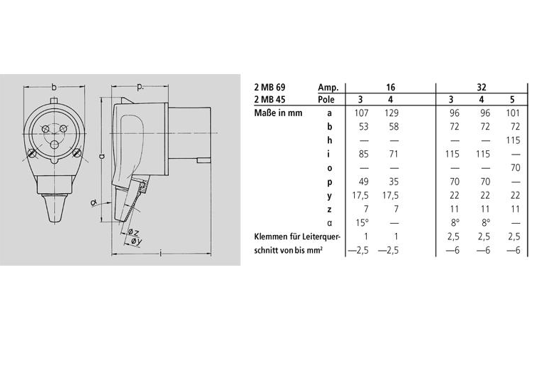 Jäger® Direkt CEE-Winkelstecker blau SB-verpackt  ~ 321/033