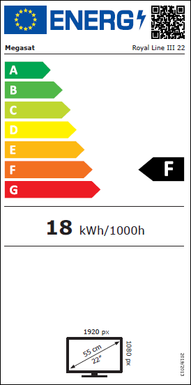 Megasat TFT-LED-Flachfernseh-DVD-Kombination Royal Line II 22, EEK F ~ 70 002