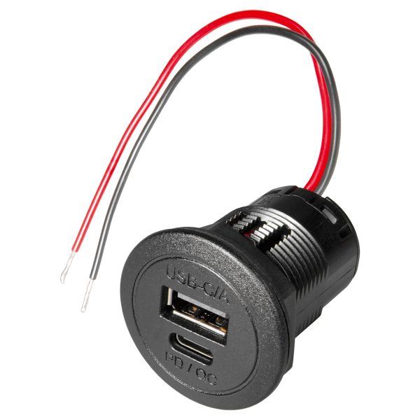 Pro Car Einbau-Doppelsteckdose USB-C/USB-A ~ 324/103