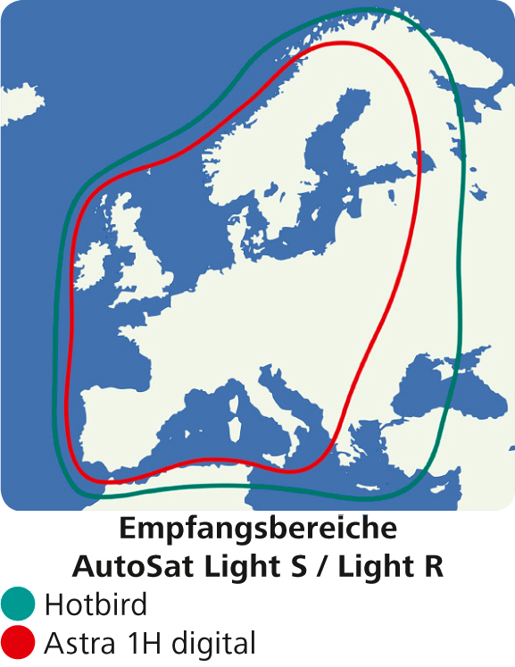 Crystop Sat-Anlage AutoSat Light S Digital  ~ 72 449 Empfangsbereiche