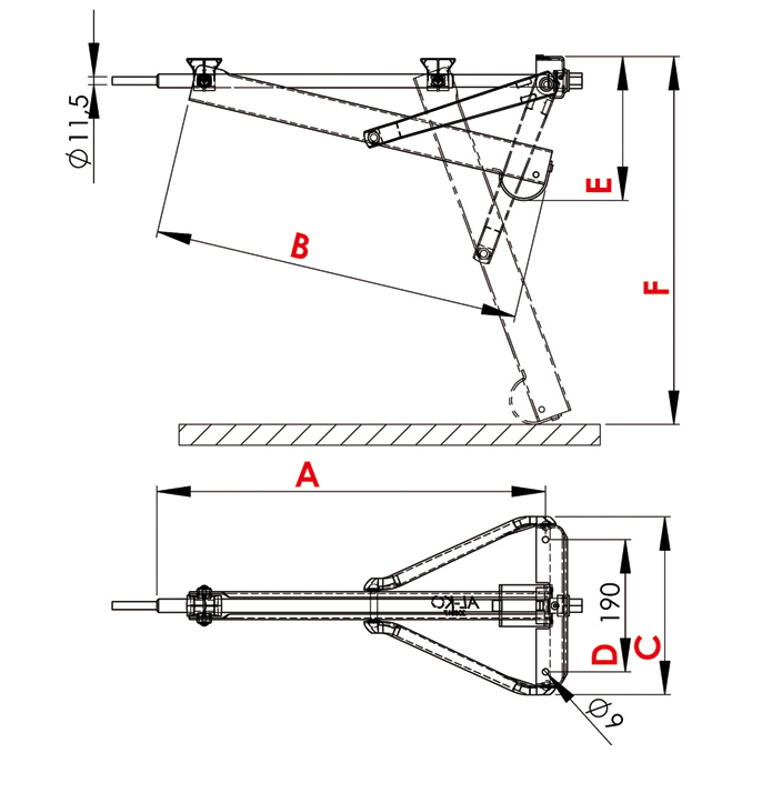 AL-KO-Steckstütze Standard kurz 120/002 Skizze